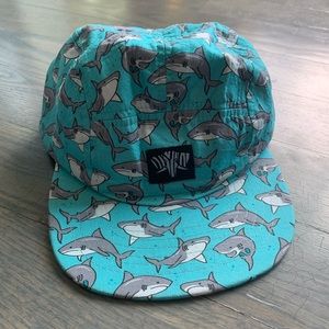Serengetee 5 Panel Blue Shark Print Hat Cap